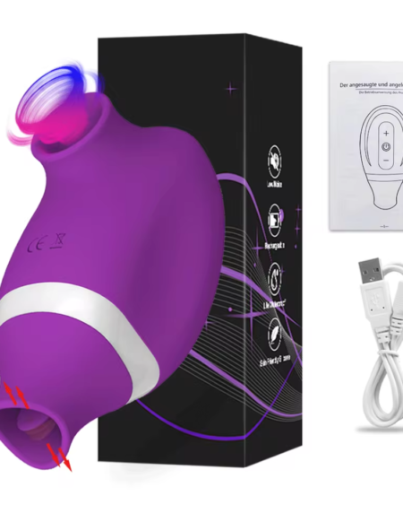 2 In 1 Clitoris Stimulator Clit Sucker Nipples Vibrator for Women Sucking Tongue Licking Female Masturbator Sex Toy for Women