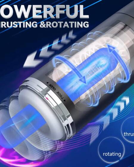 Automatic Male Masturbator Penis Pump with 10 Thrusting & Rotating Electric Pocket Pussy for Men Adult Sex Toys