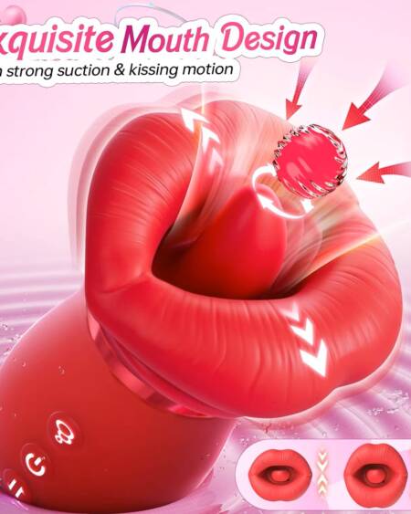 Mouth Sucking Vibrator 10 Tongue Licking Rose Toy Anal Clit Nipple Stimulator Female Couples Sex Toys for Women Adult Sex Games