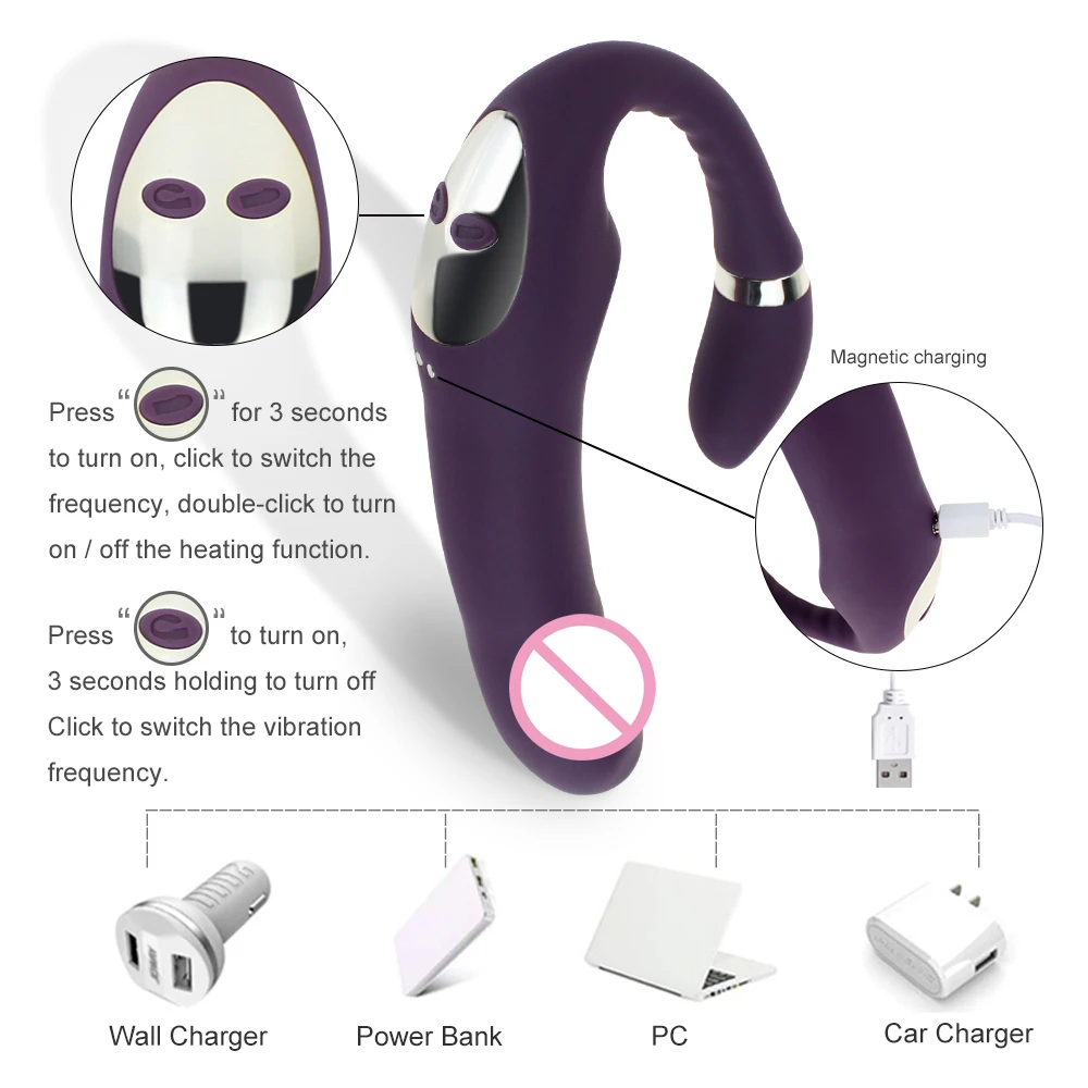 Heating Double Motor G Spot Clitoris Anal Dildo Vibrator Adult Sex Toys for Woman Masturbator 10 Mode 10 Speed Female Erotic Toy - Image 2