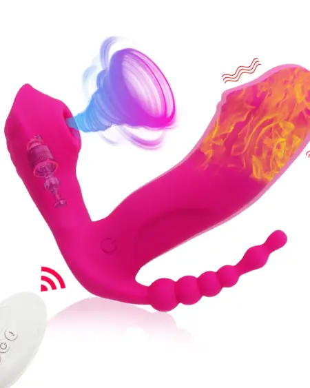 3 IN 1 Sucking Vibrator Sucker Anal Vagina Clitoris Stimulator 7 Modes Vibrating Wearable Oral Suction Erotic Sex Toys for Women