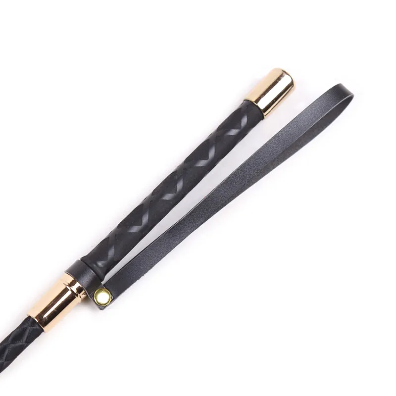 60CM Black PU Leather Spanking Paddle Long Whip Flirting Slave BDSM Bondage Flogger Sex Toys For Woman G Spot Sex Shop - Image 4