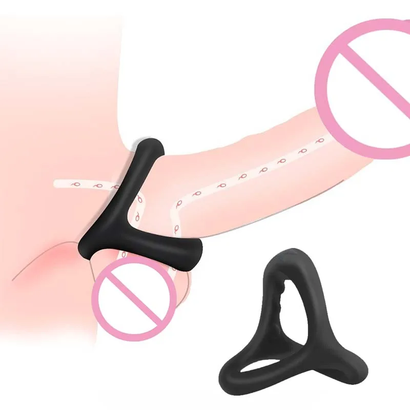 Silicone Penis Rings Cock Ring Erection Enhancing Triangular Penis Ring With Massage Beads Delayed Ejaculation Sex Toys For Men