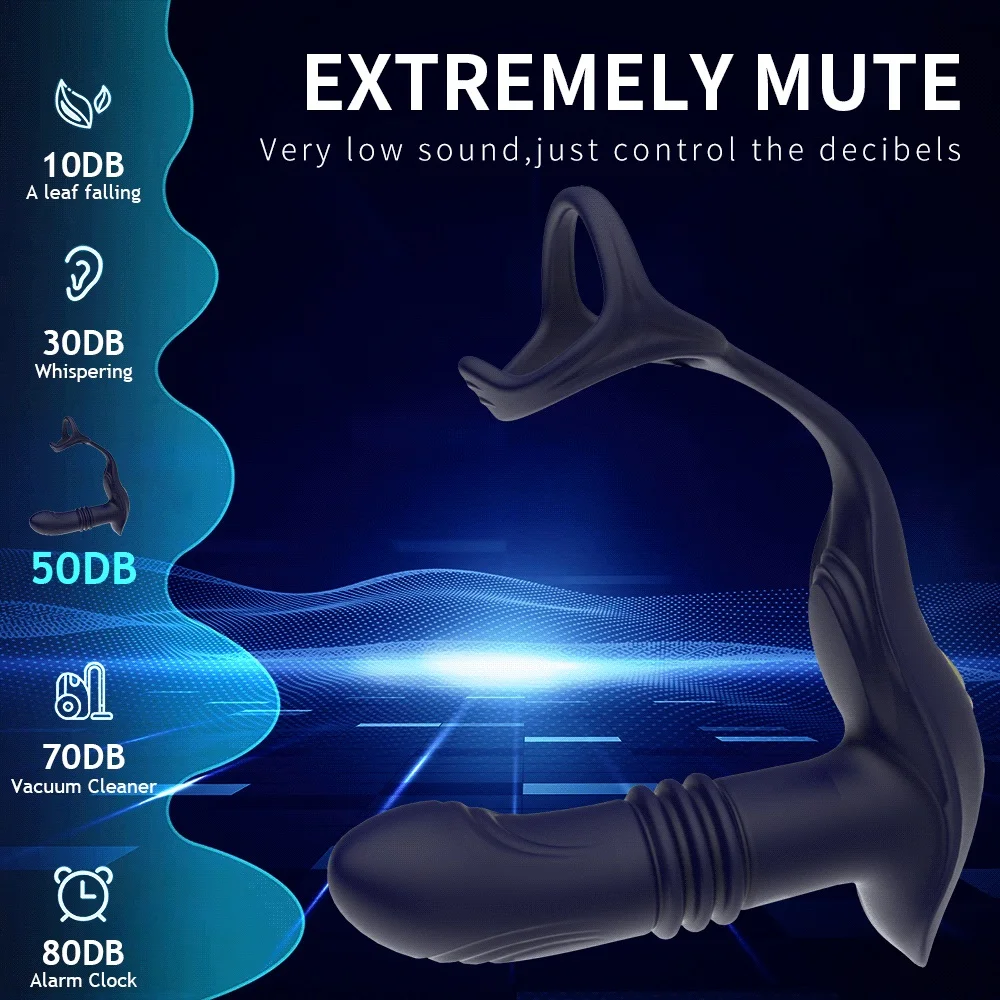 Prostate Massager Anal Vibrator Thrusting Vibrating 14 Modes Remote Cock Ring Butt Plug P Spot Stimulator Adult Sex Toys for Men - Image 5