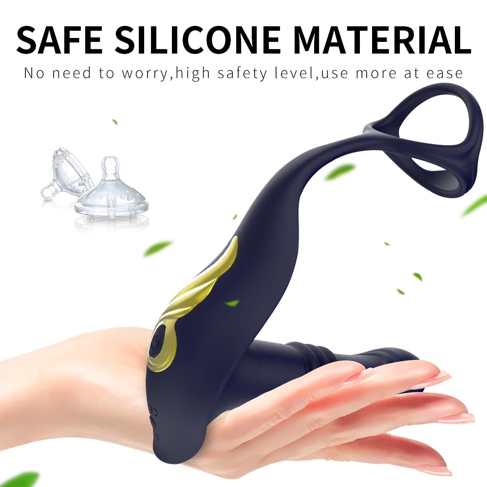 Prostate Massager Anal Vibrator Thrusting Vibrating 14 Modes Remote Cock Ring Butt Plug P Spot Stimulator Adult Sex Toys for Men - Image 6