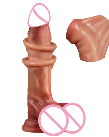 Skin Sliding Foreskin Dildo with Real Testicles strapon Realistic Dildos for Women Men Lesbian Anal Dick Adult Sex Toys Penis 18