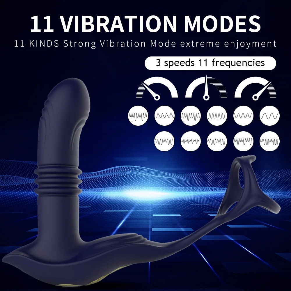 Prostate Massager Anal Vibrator Thrusting Vibrating 14 Modes Remote Cock Ring Butt Plug P Spot Stimulator Adult Sex Toys for Men - Image 2