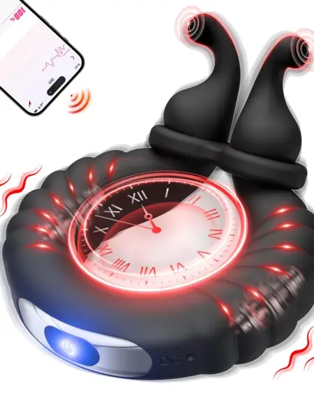 App Controlled Vibrating Cock Ring Silicone Penis Ring Vibrator 10 Vibrating Patterns with Ring Clasp Adult Sex Toys for Men