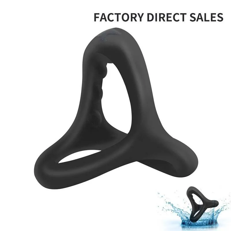 Silicone Penis Rings Cock Ring Erection Enhancing Triangular Penis Ring With Massage Beads Delayed Ejaculation Sex Toys For Men - Image 3