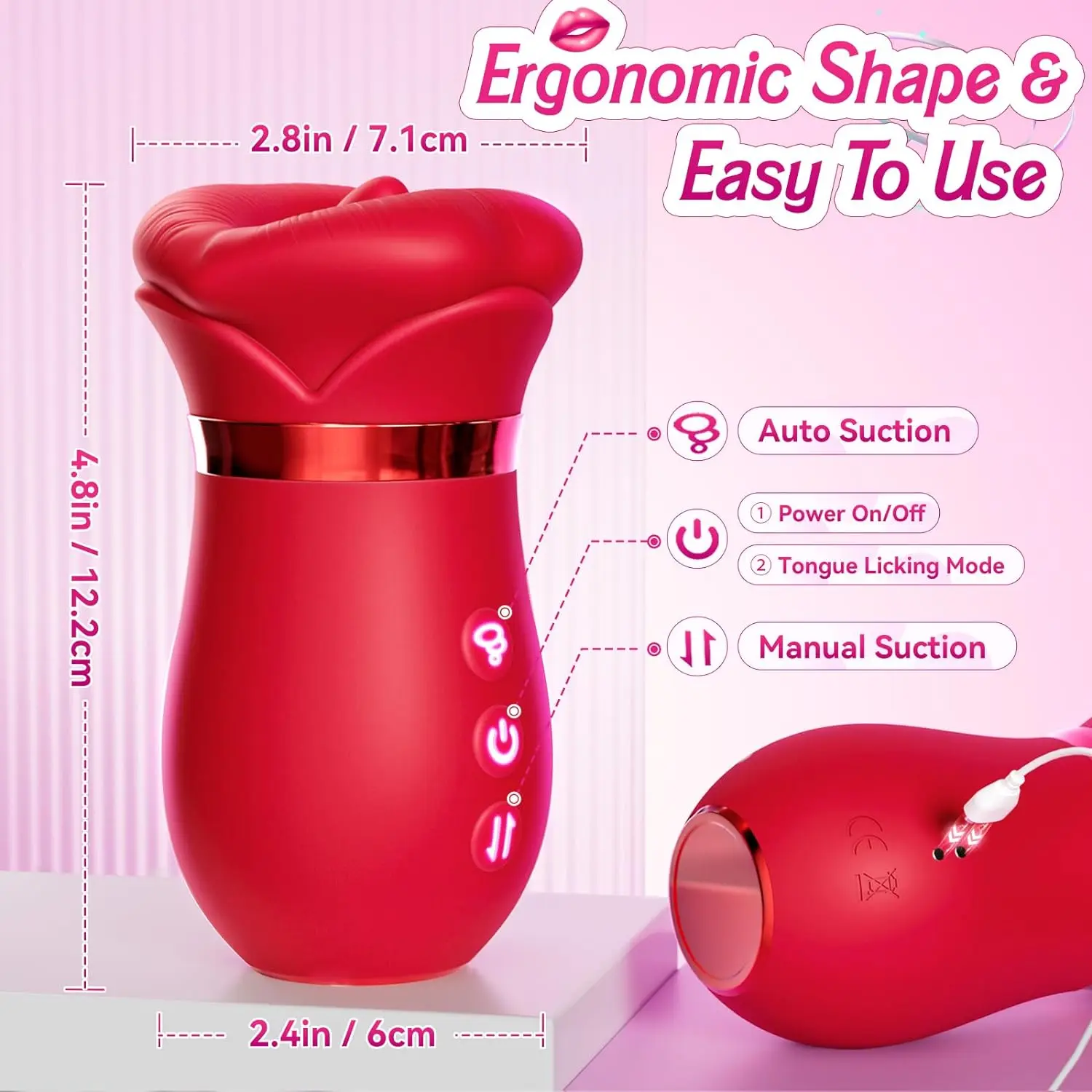 Mouth Sucking Vibrator 10 Tongue Licking Rose Toy Anal Clit Nipple Stimulator Female Couples Sex Toys for Women Adult Sex Games - Image 5