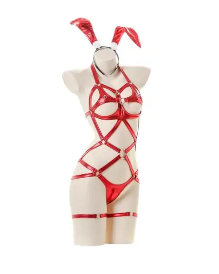 Christmas Bunny Girl Jumpsuit Costume Nightclub Themed Role-Play Outfit for Party Halloween Cosplay Women's Sexy Animal Suit