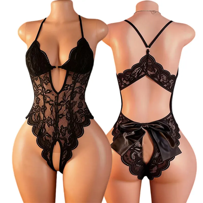Underwear Women Set Erotic Crotchless Babydoll Adult Sex Shop Lace Bodysuit Bra With Pads Porn Lingerie Bdsm Sexy Fancy Outfits