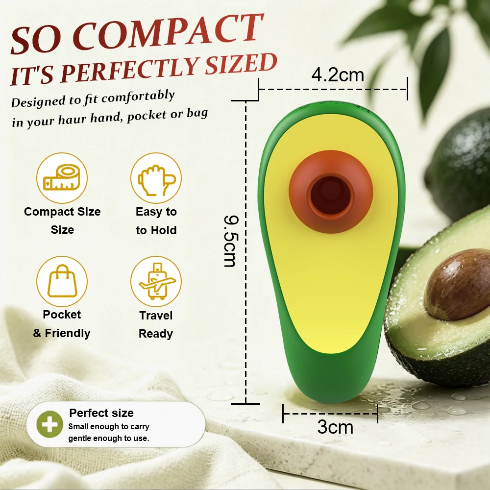 Powerful Sucking Avocado Vibrators Female Nipple Clitoris Stimulator Oral Blowjob Vacuum Female Sex Toy for Adult 18 - Image 5