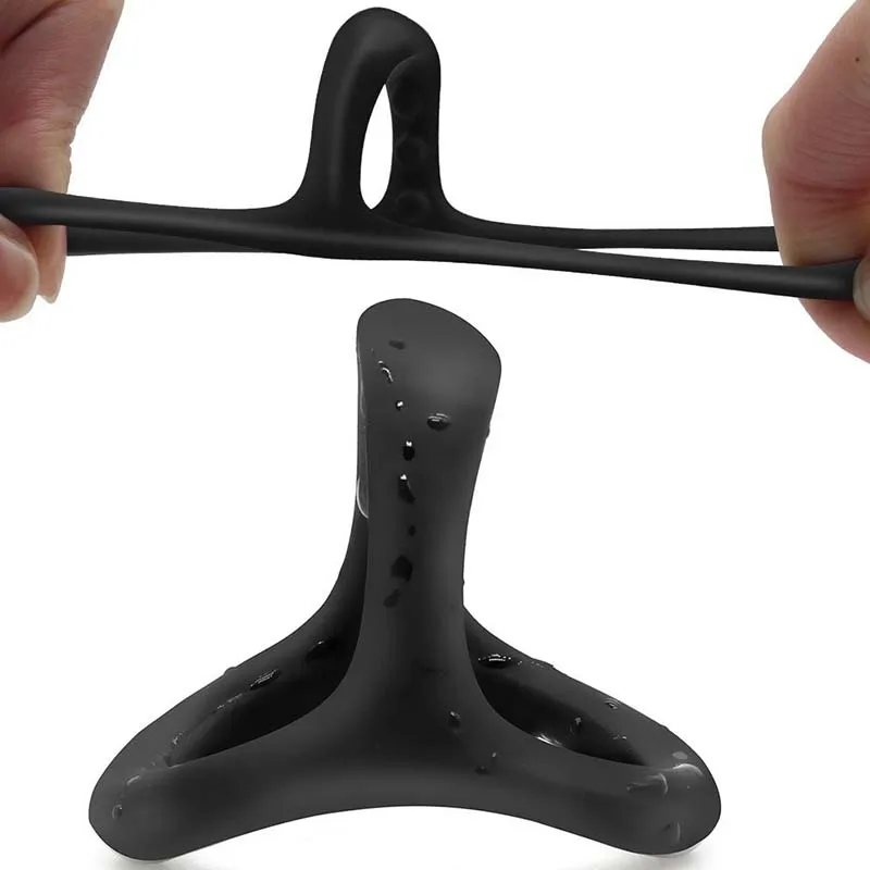 Silicone Penis Rings Cock Ring Erection Enhancing Triangular Penis Ring With Massage Beads Delayed Ejaculation Sex Toys For Men - Image 4