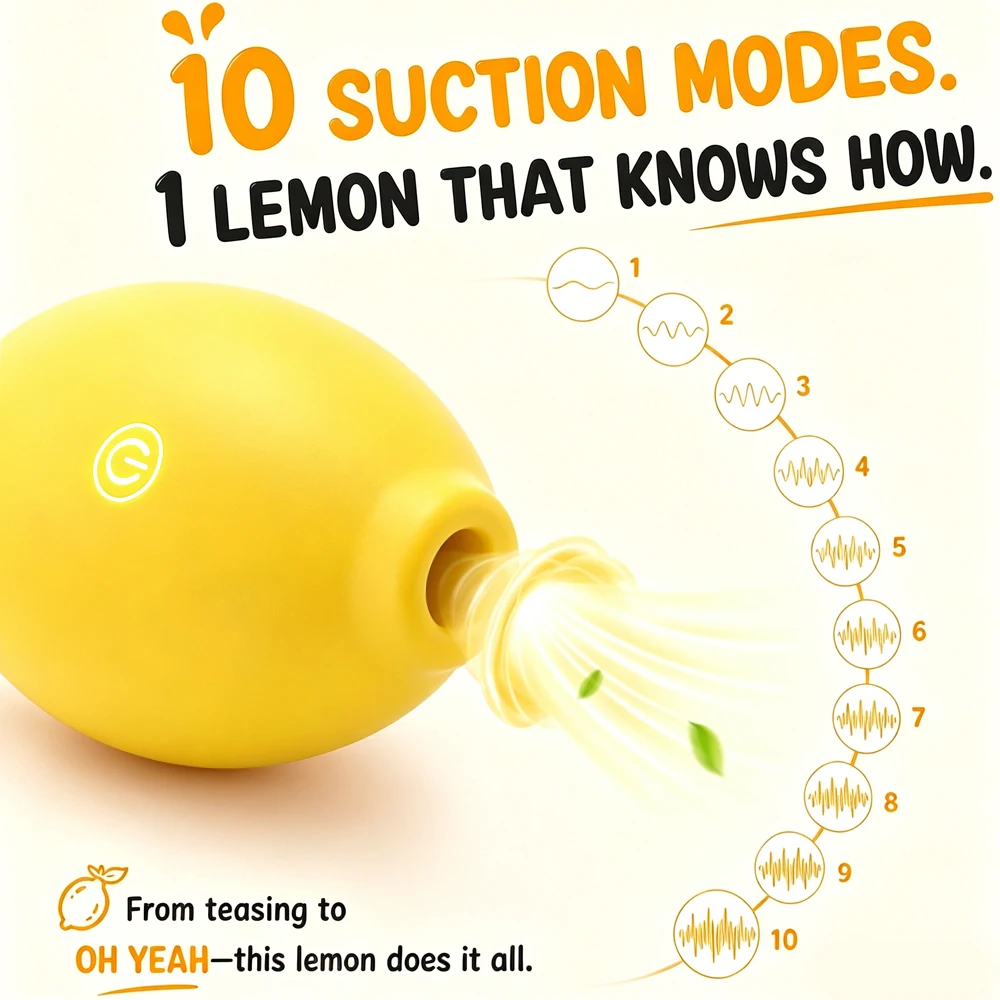 Lemon Sucking Vibrator Oral Clit Suction Massager Nipple Stimulator 10 Modes Silicone Female Masturbator Sex Toy 18+ - Image 2