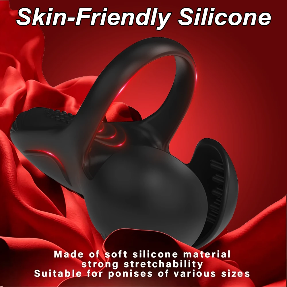Penis Ring Vibrator For Men Delay Ejaculation Testicle Stimulator Vibrating Cock Ring Adult Sex Toys Male Penisring Massage - Image 4