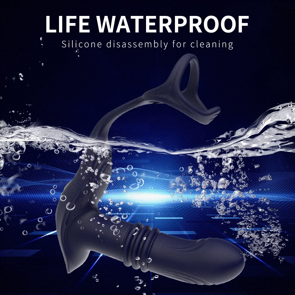 Prostate Massager Anal Vibrator Thrusting Vibrating 14 Modes Remote Cock Ring Butt Plug P Spot Stimulator Adult Sex Toys for Men - Image 4