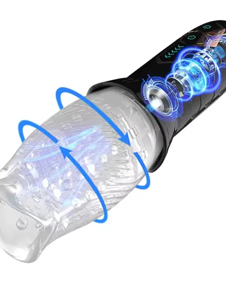 Automatic Rotating Male Masturbator Real Oral Sex Glans Vibrator Spiral Motion Spinner Cup Penis Delay Trainer Sex Toys for Men