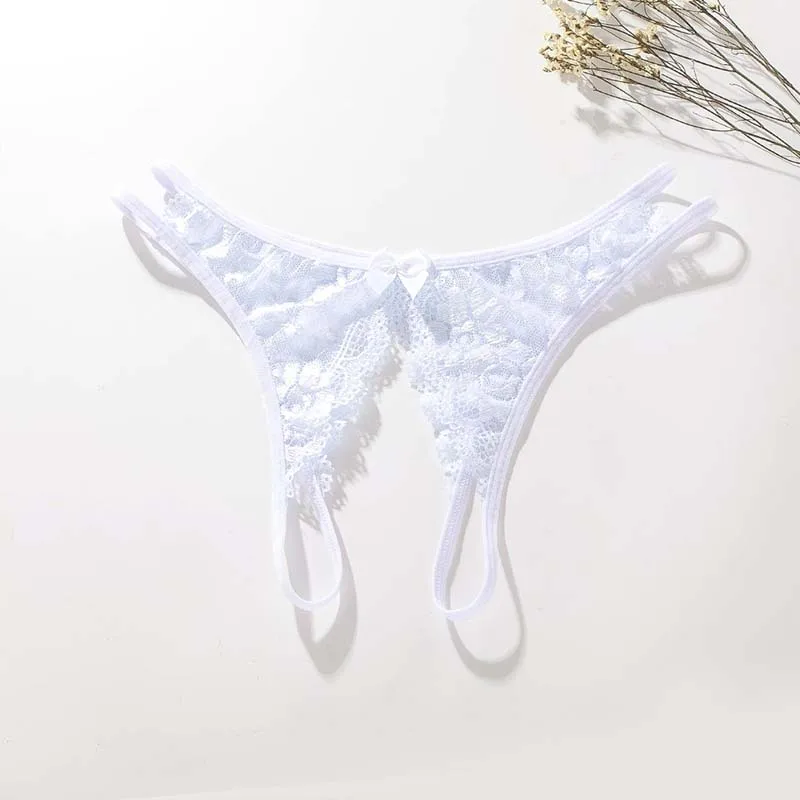 Plus Size Lace Transparent G-string Open Crotch Thong Sexy Women's Erotic Underwear Feminine Lingerie for Adult Sizes - Image 9