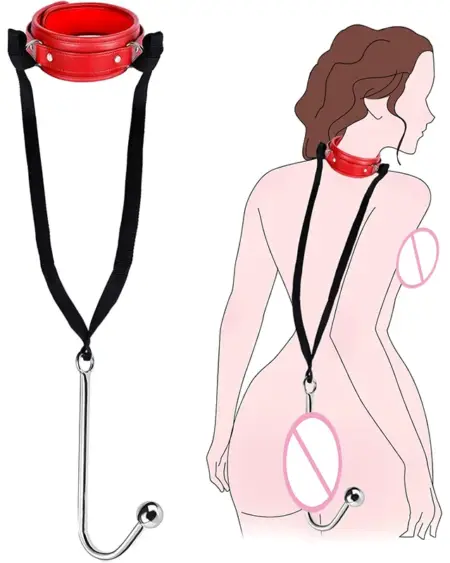 ﻿﻿﻿SM Couple Anal Hook Sex Bondage Restraint Set BDSM Leather Chain Stainless Steel Adult Sex Toys For Men Adjustable Harness