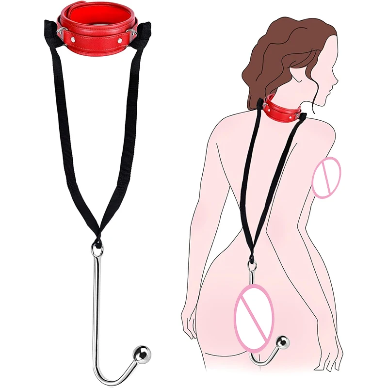 SM Couple Anal Hook Sex Bondage Restraint Set BDSM Leather Chain Stainless Steel Adult Sex Toys For Men Adjustable Harness