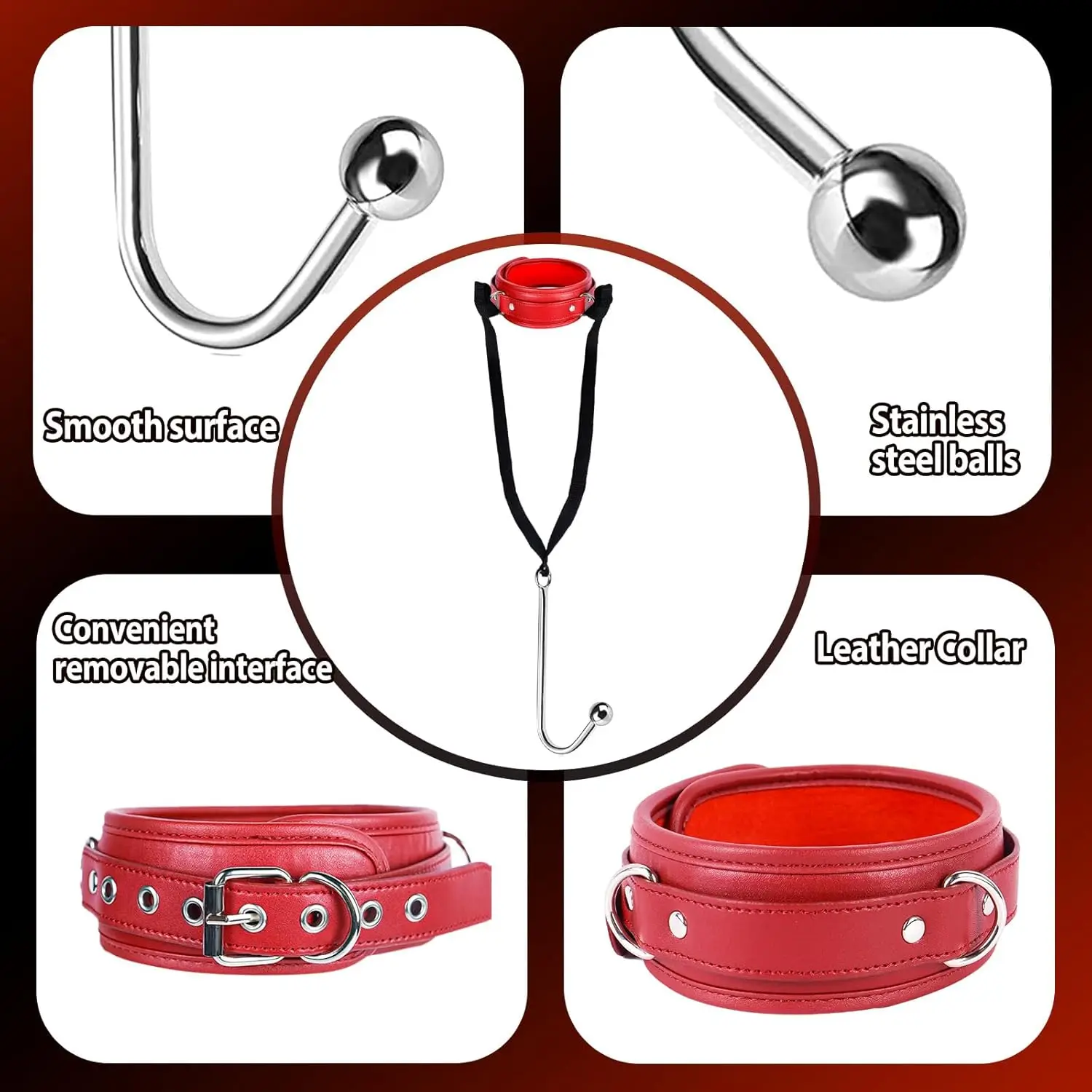 SM Couple Anal Hook Sex Bondage Restraint Set BDSM Leather Chain Stainless Steel Adult Sex Toys For Men Adjustable Harness - Image 4