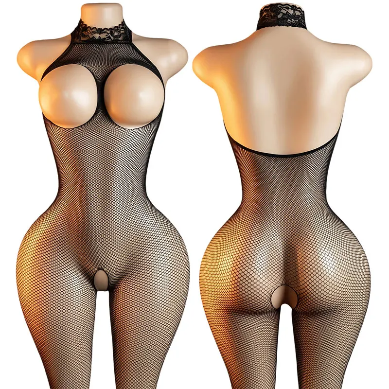 Bdsm Lingerie Sex Products Permeable Crotchless Sexy Stocking Toy For Women Fishnet Bondage Underwear Erotic Prop Lace Porn Game