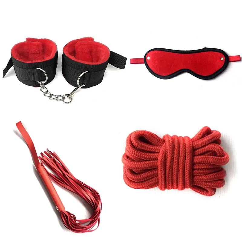 Erotic BDSM Kits for Couples - Sex Bondage Set with Handcuffs Gag Whip Nipple Clamps Anal Butt Plug Tail - Adult Toys for Women - Image 4