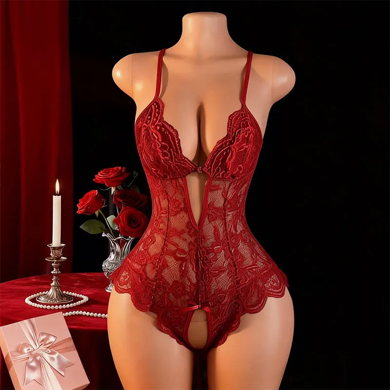 Underwear Women Set Erotic Crotchless Babydoll Adult Sex Shop Lace Bodysuit Bra With Pads Porn Lingerie Bdsm Sexy Fancy Outfits - Image 3