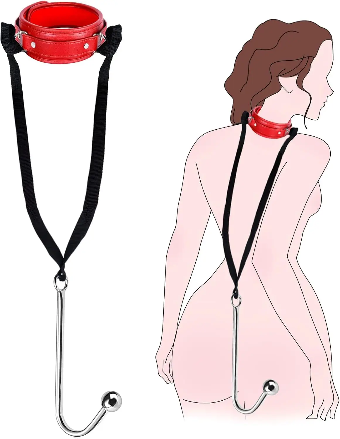 SM Couple Anal Hook Sex Bondage Restraint Set BDSM Leather Chain Stainless Steel Adult Sex Toys For Men Adjustable Harness - Image 7