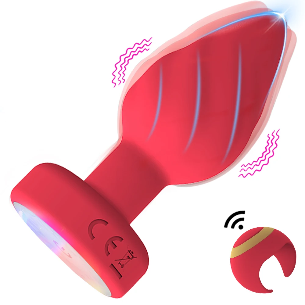 Luminous Anal Plug Vibrators Ring Remote Control Prostate Massager Vaginal Butt Plug Stimulator Adult Couples Sex Toys for Women
