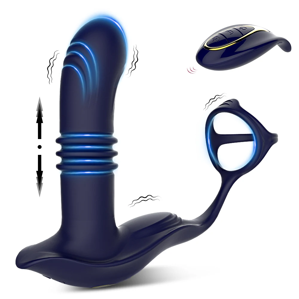 Prostate Massager Anal Vibrator Thrusting Vibrating 14 Modes Remote Cock Ring Butt Plug P Spot Stimulator Adult Sex Toys for Men - Image 7