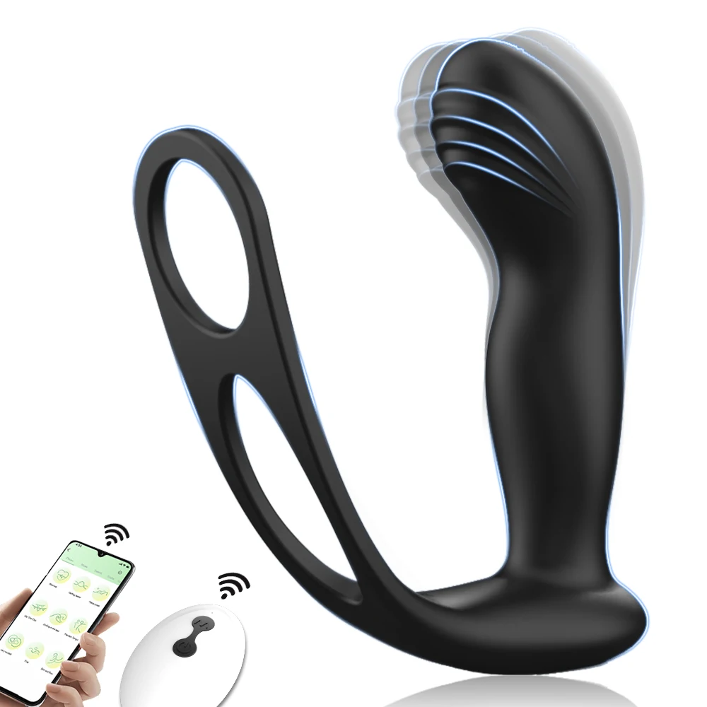 Male APP Anal Vibrator 3 in 1 Vibrating Cock Ring G Spot Prostate Massager 10 Speed Butt Plug Stimulator Couples Sex Toy for Men - Image 9