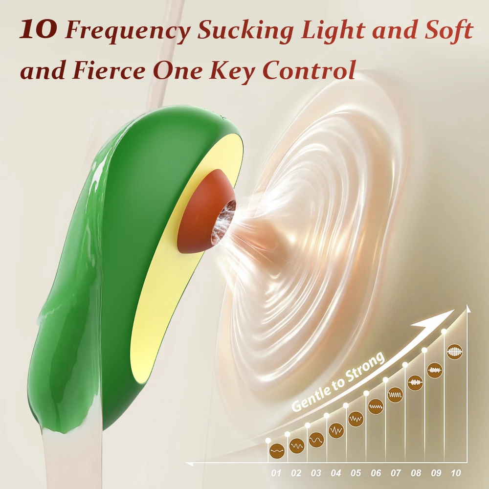 Powerful Sucking Avocado Vibrators Female Nipple Clitoris Stimulator Oral Blowjob Vacuum Female Sex Toy for Adult 18 - Image 2
