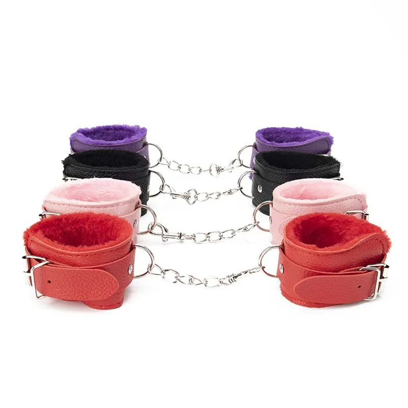 BDSM Sexy Bondage Handcuffs Ankle Cuffs Adjustable With Adult Game Erotic Sex Toy for Women Couples Pink Black Red - Image 3