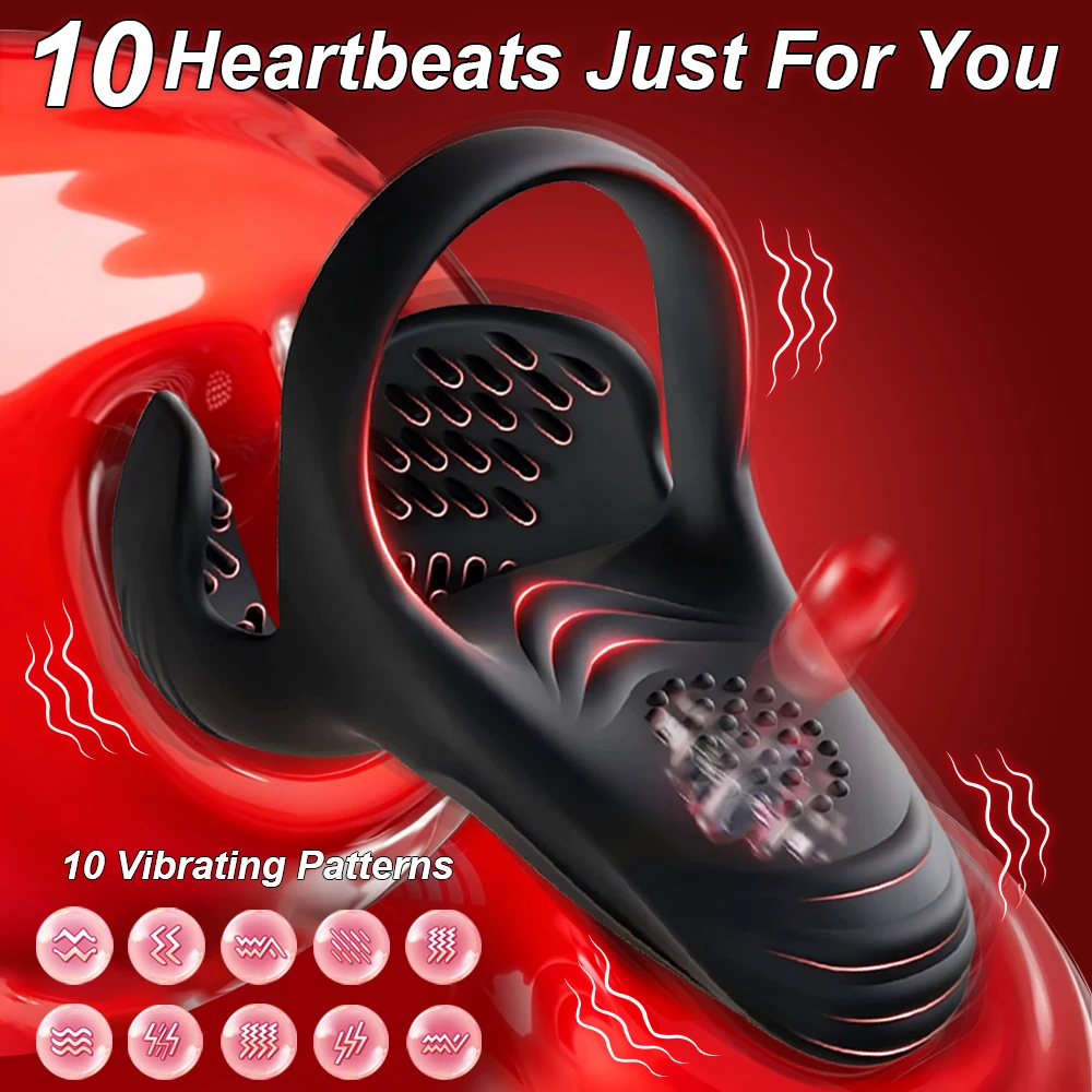 Penis Ring Vibrator For Men Delay Ejaculation Testicle Stimulator Vibrating Cock Ring Adult Sex Toys Male Penisring Massage - Image 2