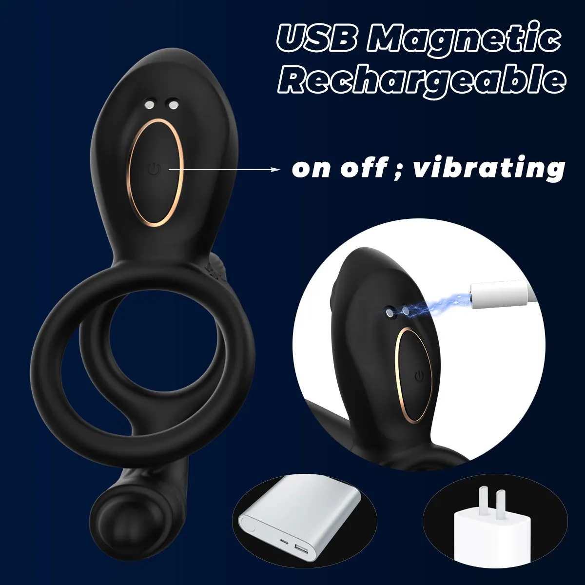 Penis Ring Vibrator For Men Delay Ejaculation G Spot Stimulation Clitoral Cock Ring 9 Vibrating Adult Sex Toy for Couples - Image 2