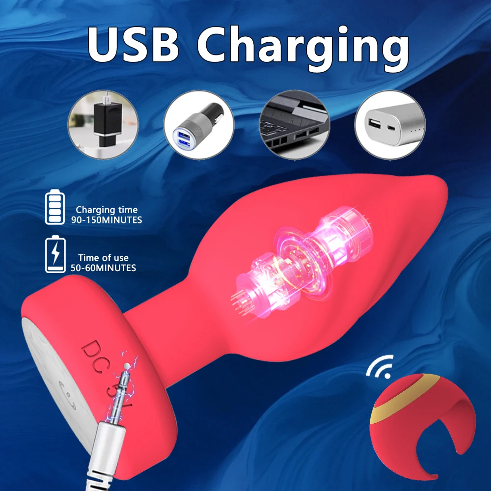 Luminous Anal Plug Vibrators Ring Remote Control Prostate Massager Vaginal Butt Plug Stimulator Adult Couples Sex Toys for Women - Image 5