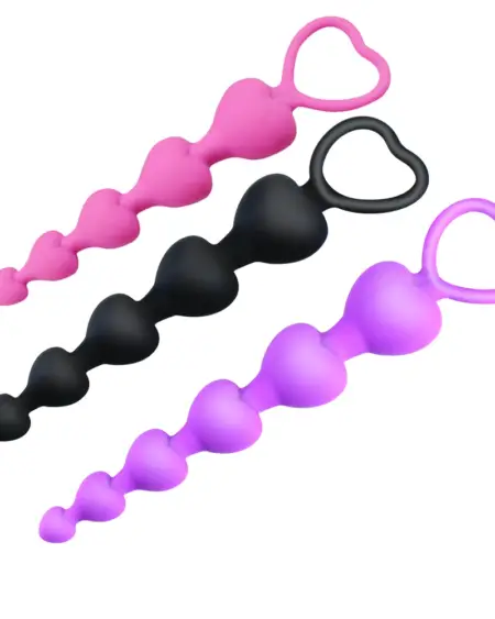 Flexible Silicone Long Anal Beads Butt Plug Heart Shape Waterproof Anal Sex Toy for Man Women Couple No Vibrator Bullet Sex Shop
