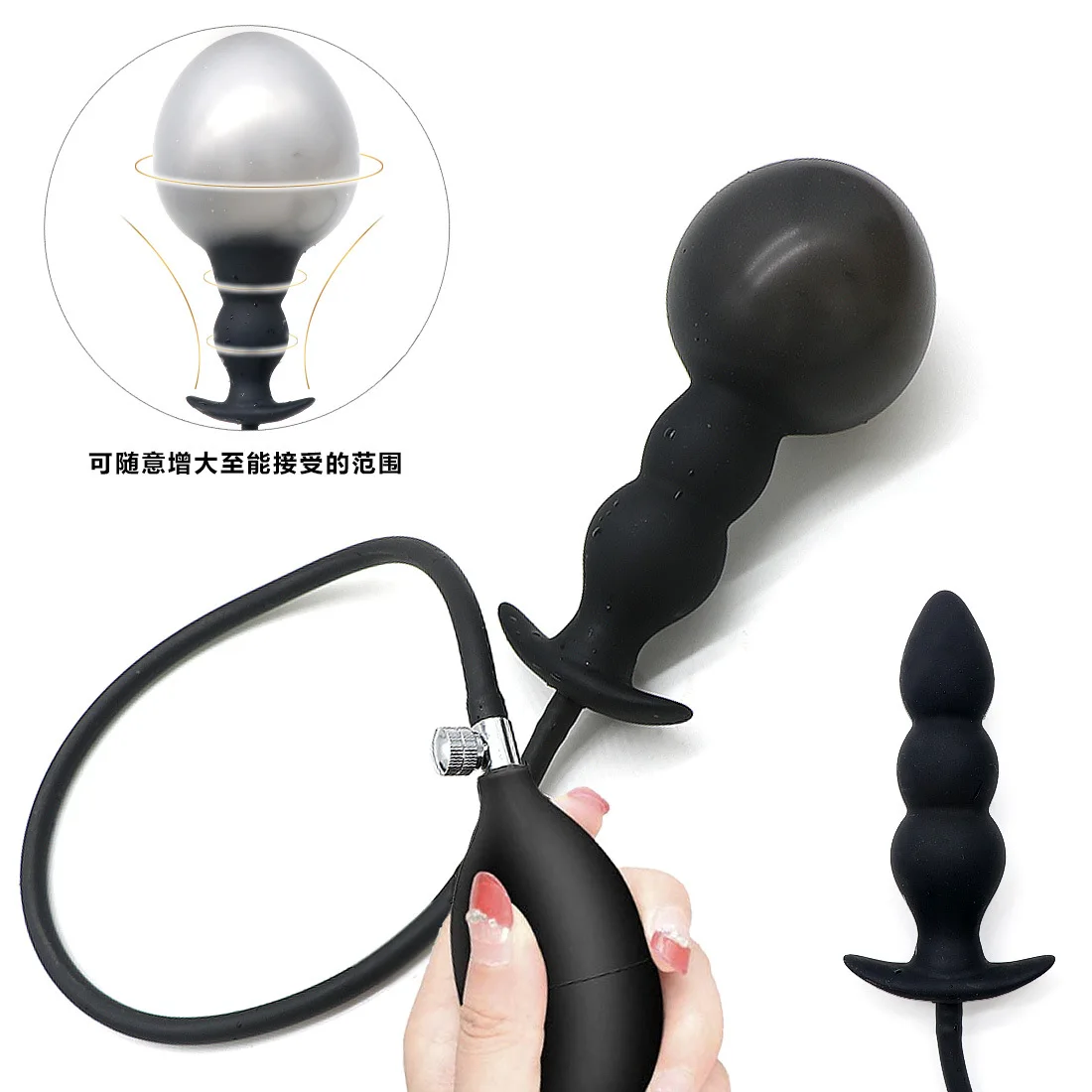 Inflatable Anal Plug with Metal Ball Extra Large Prostate Massager G-Spot Stimulator for Men & Women Premium Comfort Dilator - Image 4