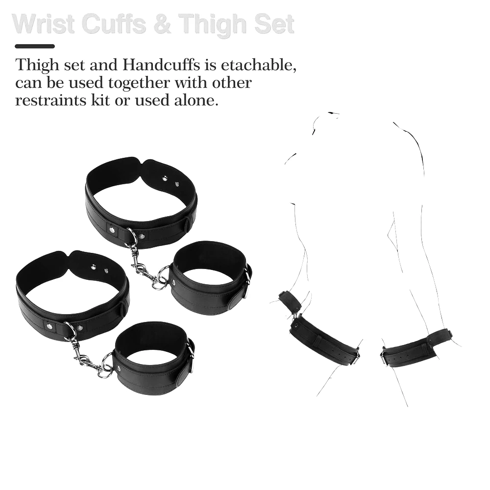 Erotic Toys Kits Adjustable Bondage Reverse Handcuffs Metal Anal Hook Binding Belt Sets Sex Toy For Couples BDSM Adult Toys - Image 6