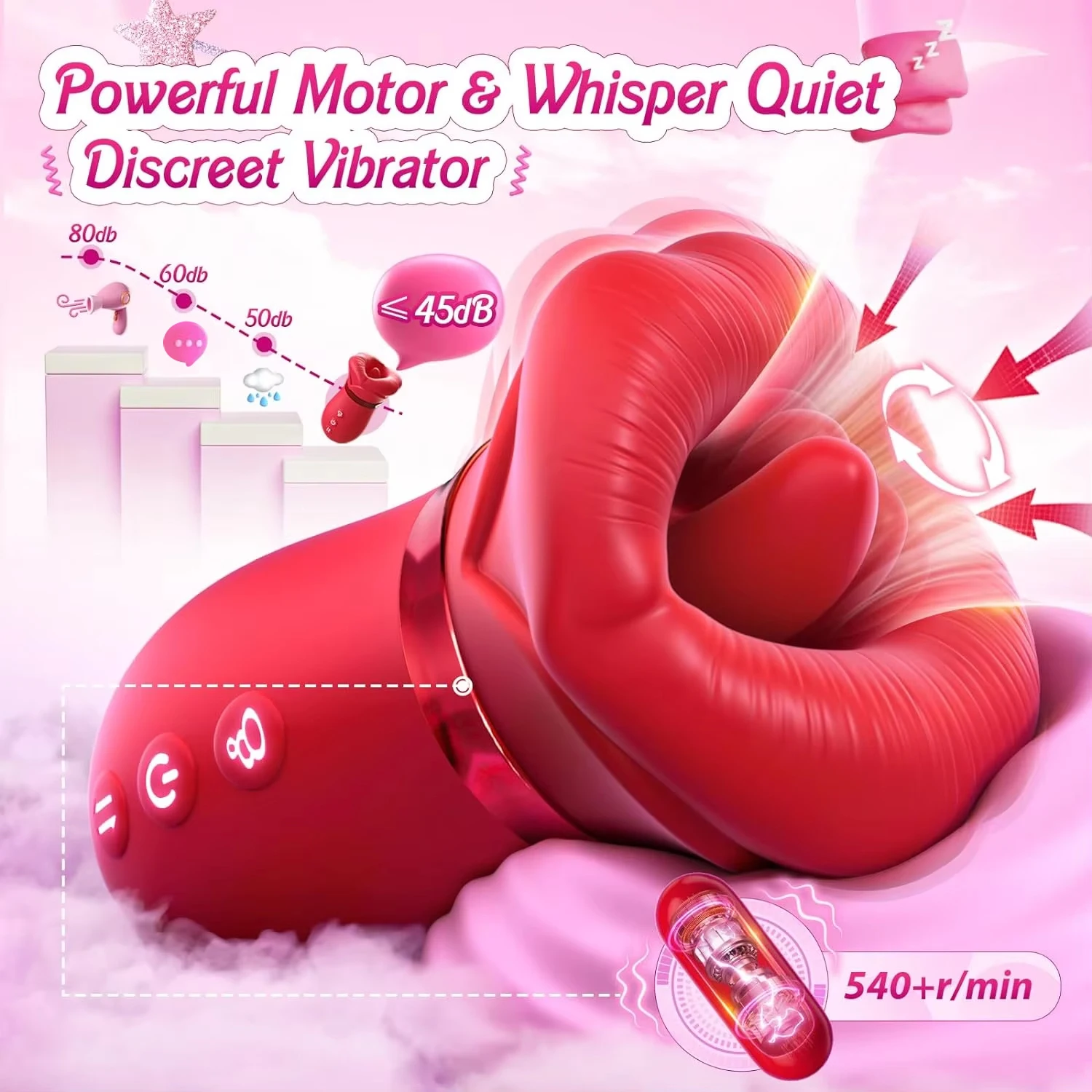 Mouth Sucking Vibrator 10 Tongue Licking Rose Toy Anal Clit Nipple Stimulator Female Couples Sex Toys for Women Adult Sex Games - Image 3
