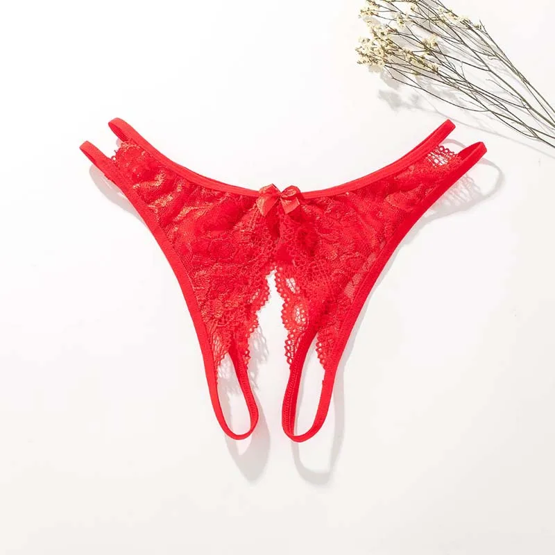 Plus Size Lace Transparent G-string Open Crotch Thong Sexy Women's Erotic Underwear Feminine Lingerie for Adult Sizes - Image 7
