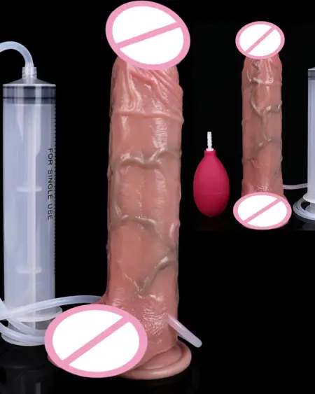 Deep Veins Ultra Squirting Dildo Silicone Skin Touch Long Ejaculating Butt Plug For Men Women G-Spot Stimulate 18+ Sex Toys
