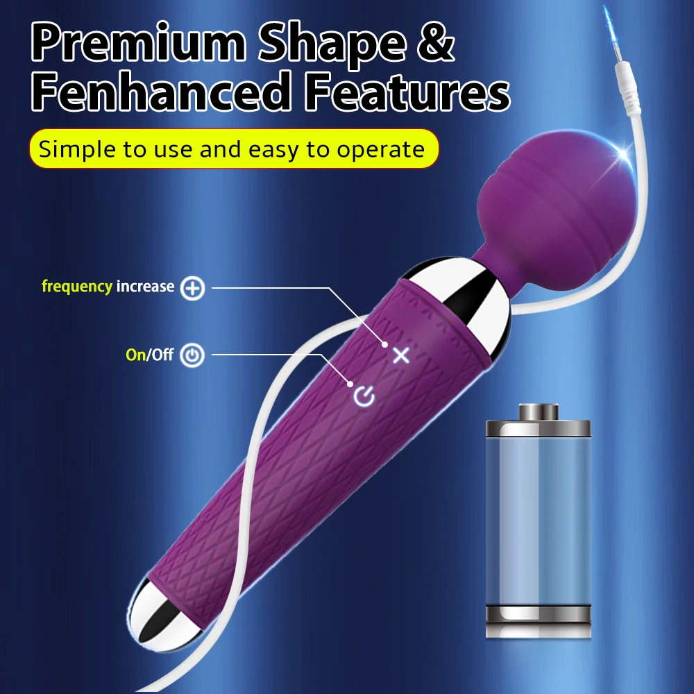Powerful Oral Clit Vibrators USB Charge Av Magic Wand Vibrator Anal Massager Adult Sex Toys For Women Safe Silicone Sex Product - Image 3