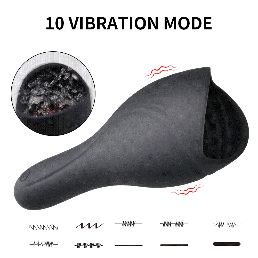 Powerful Vibrating Tongue Licking Vibrator Male Glan Massager Delay Stamina Trainer Oral Sex Climax Masturbation Sex Toy for Men - Image 2
