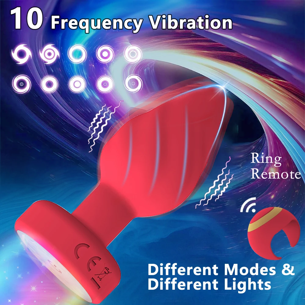 Luminous Anal Plug Vibrators Ring Remote Control Prostate Massager Vaginal Butt Plug Stimulator Adult Couples Sex Toys for Women - Image 2