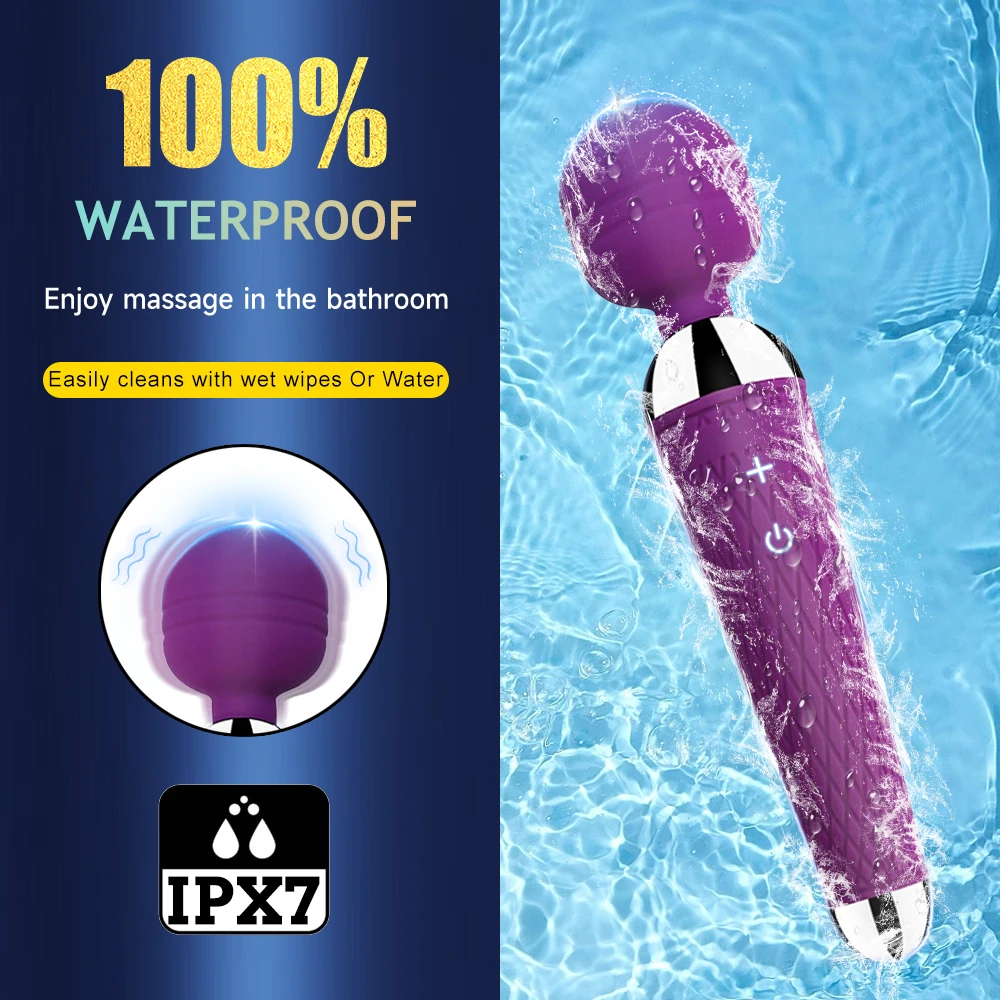 Powerful Oral Clit Vibrators USB Charge Av Magic Wand Vibrator Anal Massager Adult Sex Toys For Women Safe Silicone Sex Product - Image 4