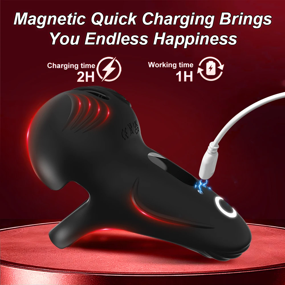Penis Ring Vibrator For Men Delay Ejaculation Testicle Stimulator Vibrating Cock Ring Adult Sex Toys Male Penisring Massage - Image 5