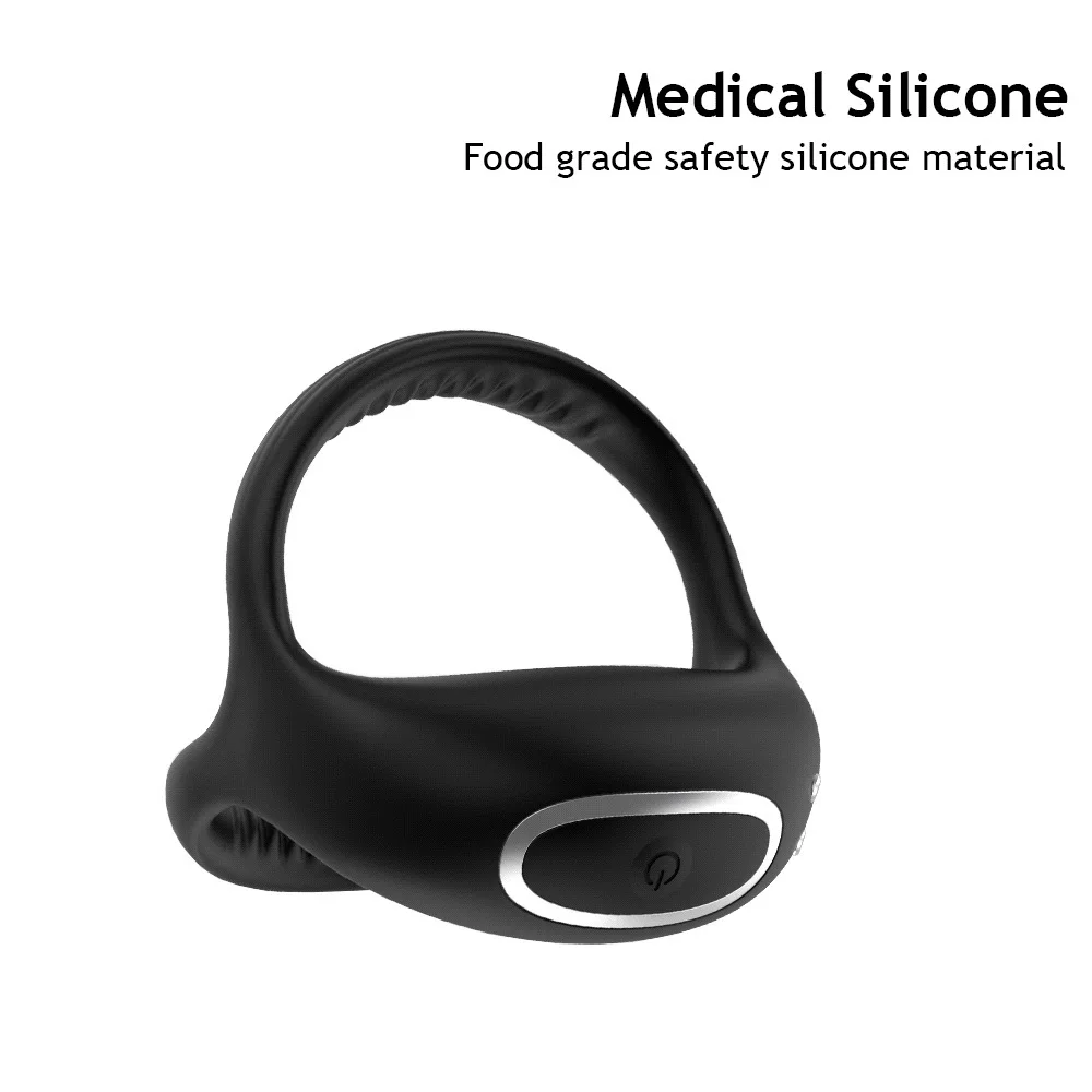 Male Silicone Penis Ring Wireless Ultra Soft CockRing 10 Vibration for Erection Enhancing Time Delay Ejaculation Sex Toy for Men - Image 5